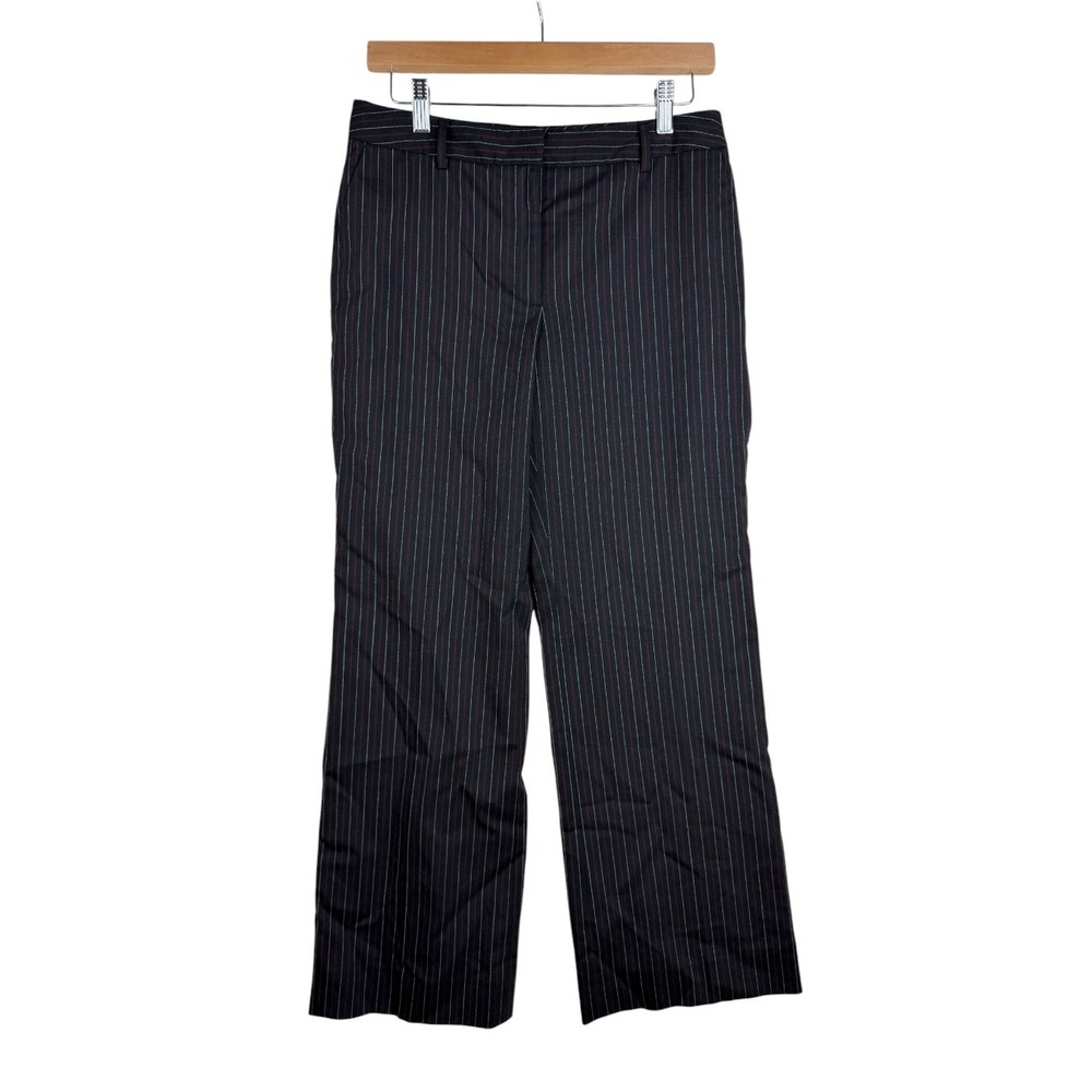 Ann Taylor Factory Store Petites Women's Striped Wool Dress Pants size 6P Black